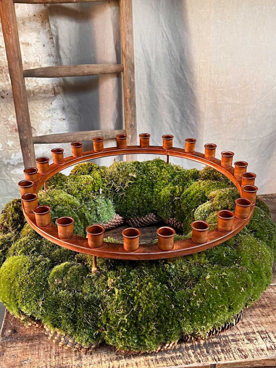 Großer Metall Adventskranz 24er Kerzenkranz D43