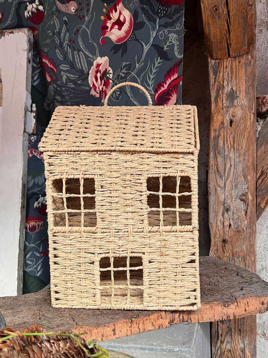 Korbhaus Sisalhaus mit 3 Fenstern Henkel H38