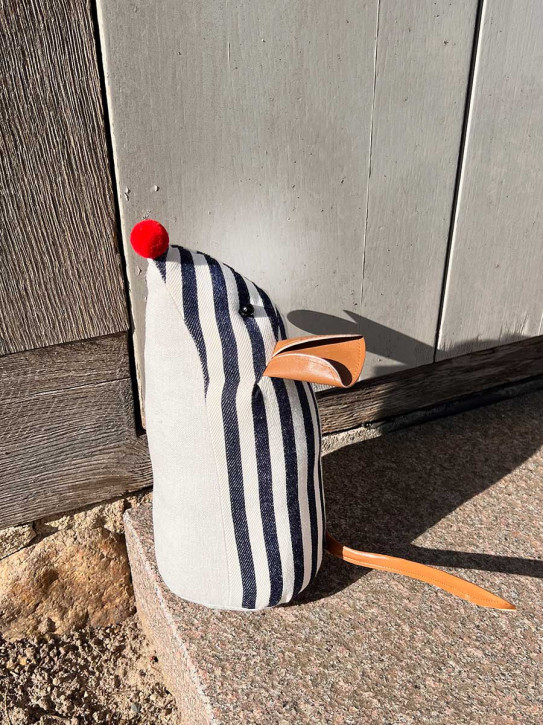 Türstopper Maus blau weiß gestreift H26