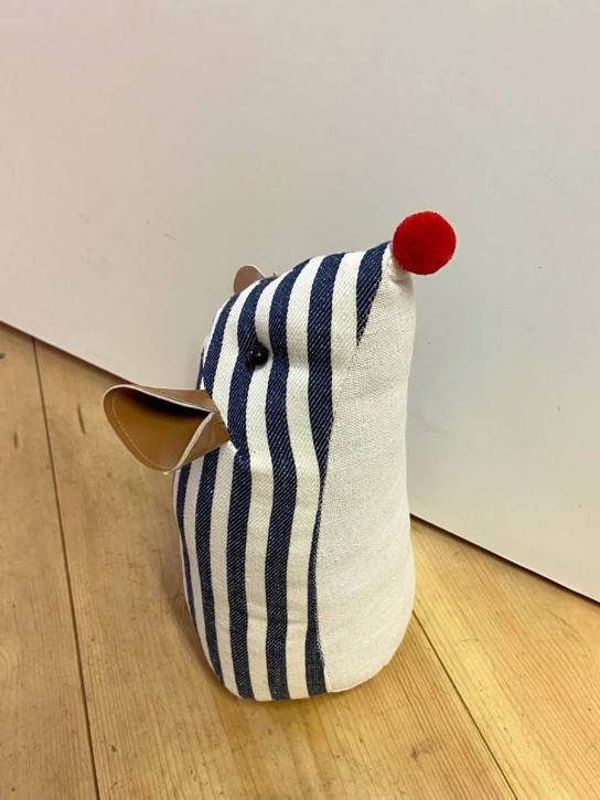 Türstopper Maus blau weiß gestreift H26