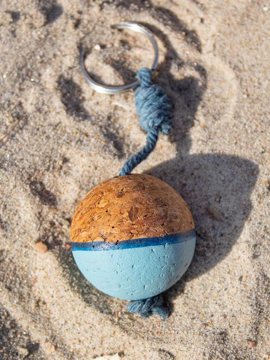 Schlüsselanhänger Kork Boje hellblau 10 cm