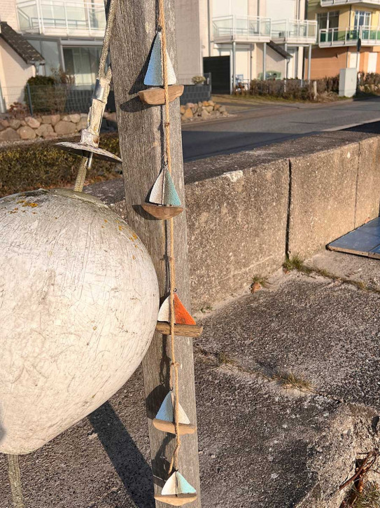 Girlande kleine Segelboote am Seil 120 cm