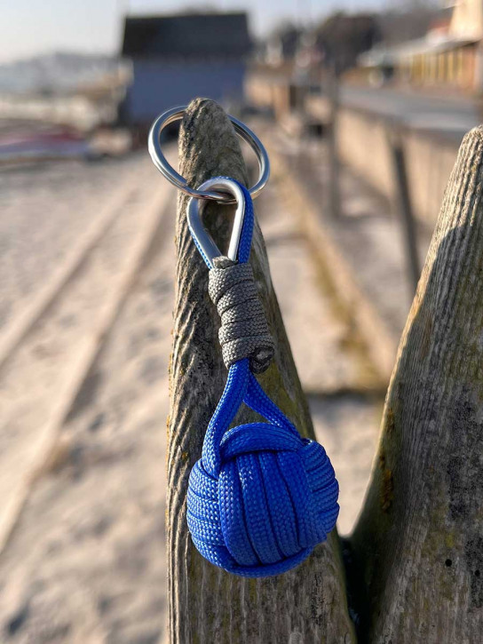 Schlüsselanhänger Seilknoten Tauknoten blau 13 cm