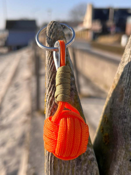 Schlüsselanhänger Seilknoten Tauknoten orange 13 cm