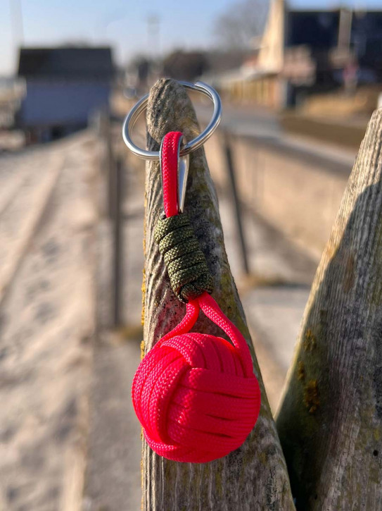 Schlüsselanhänger Seilknoten Tauknoten rot 13 cm