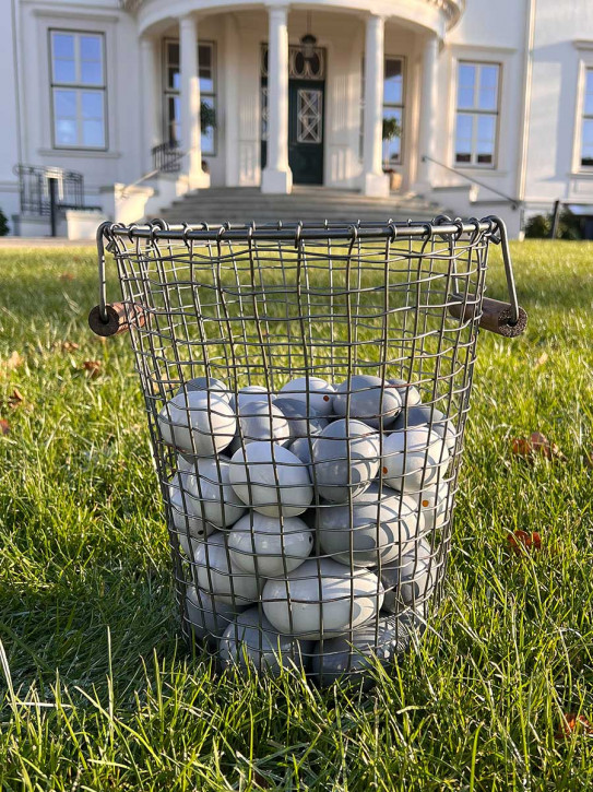 Bell'Arte Drahtkorb mit Holzgriffen H34