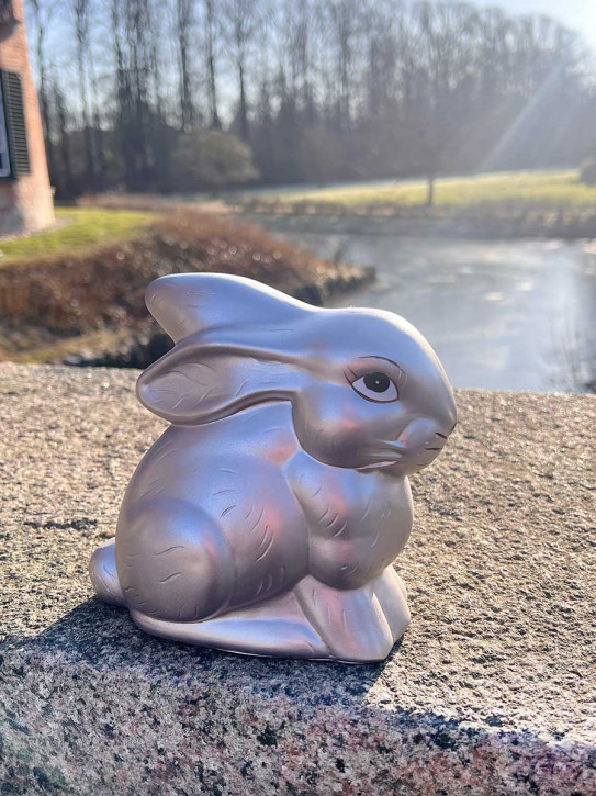 Bell'Arte Hase Osterhase metallic silber H16
