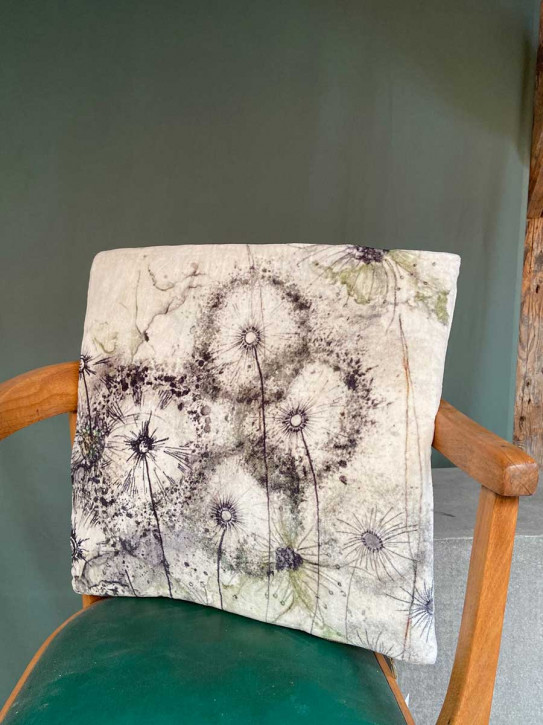 Bell'Arte Kissen beige Motiv Pusteblumen Baumwolle 45 x 45