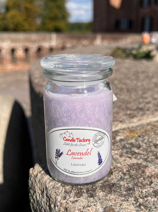 Candle Factory Baby-Jumbo Duft-Kerze im Weckglas Lavendel Stearinkerze