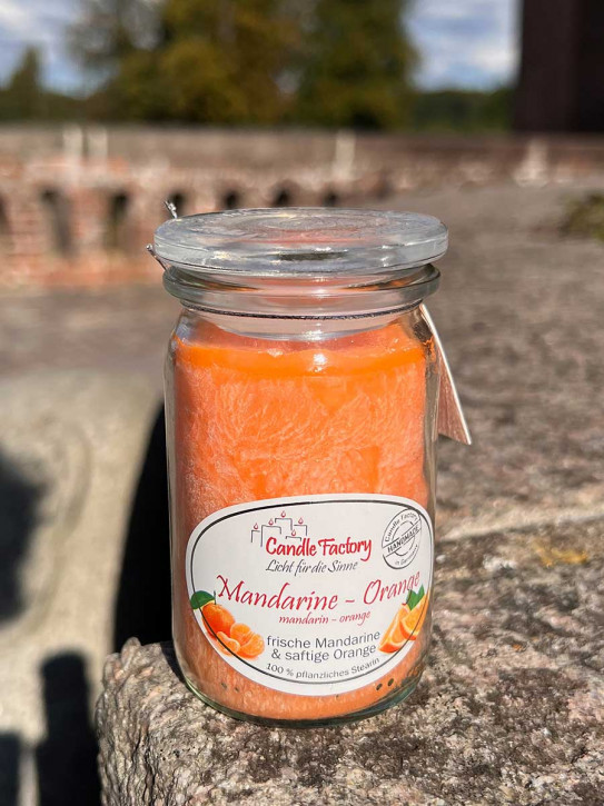 Candle Factory Baby-Jumbo Duft-Kerze im Weckglas Mandarine Orange Stearinkerze