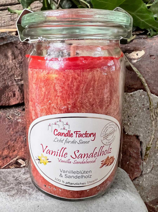 Candle Factory Baby-Jumbo Duft-Kerze im Weckglas Vanille Sandelholz Stearinkerze