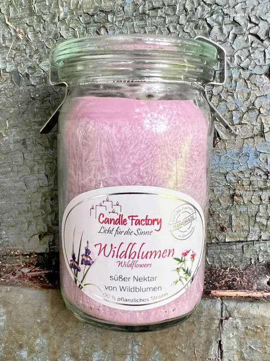 Candle Factory Baby-Jumbo Duft-Kerze im Weckglas Wildblumen Stearinkerze