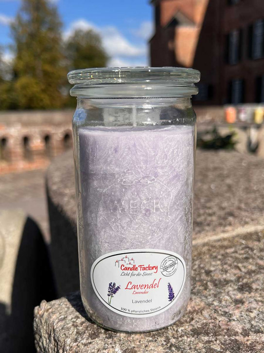 Candle Factory Mini-Jumbo Duftkerze im Weckglas Lavendel Stearinkerze