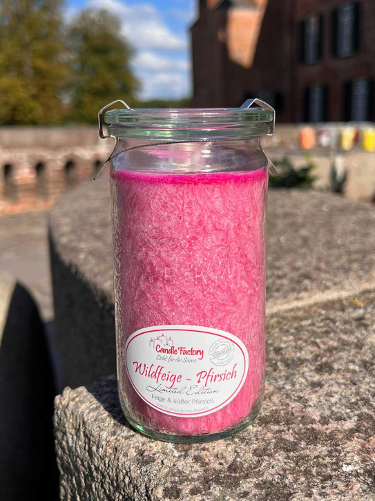 Candle Factory Mini-Jumbo Duftkerze im Weckglas Wildfeige Pfirsich Stearinkerze