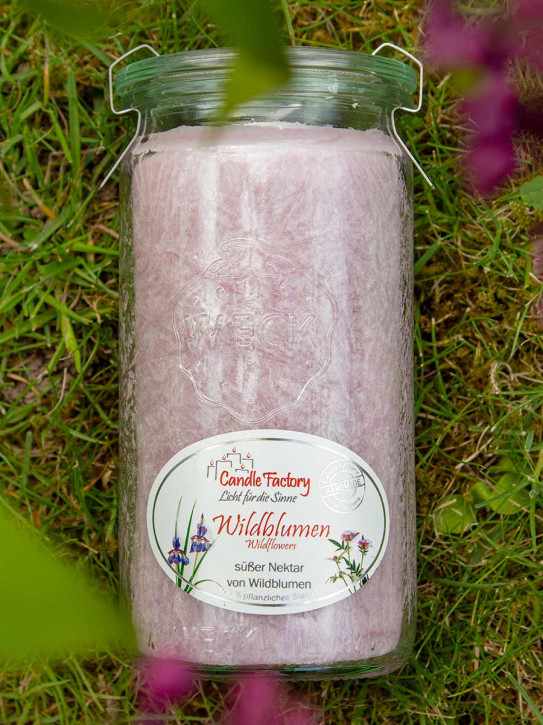 Candle Factory Mini-Jumbo Duftkerze im Weckglas Wildblumen Stearinkerze