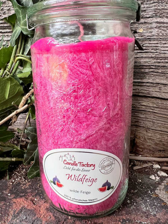 Candle Factory Mini-Jumbo Kerze im Weckglas Wildfeige Stearinkerze