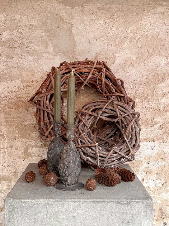 Countryfield Shabby Landhaus Kranz Talon braun S D25