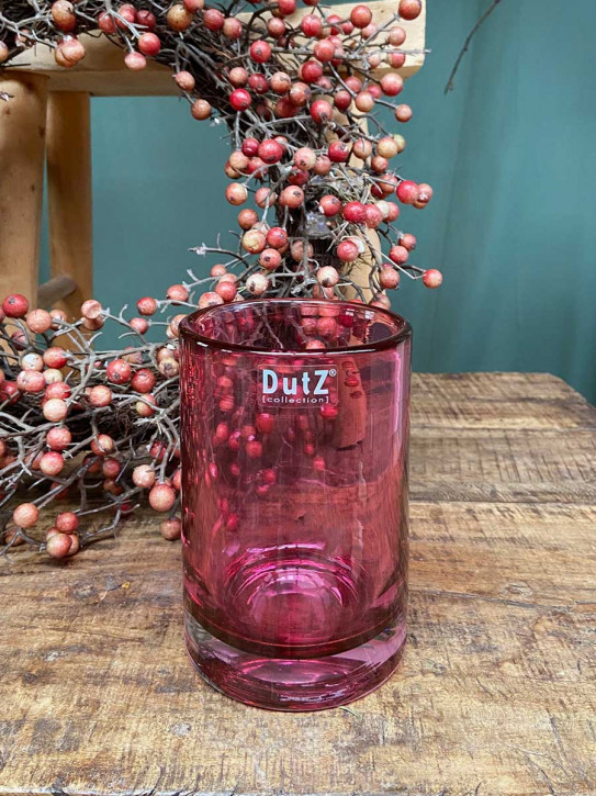 DutZ Collection Glas Vase Cylinder fuchsia transparent H15