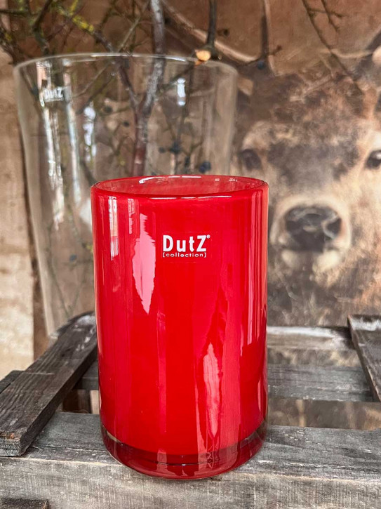 DutZ Collection Glas Vase Cylinder rot H15