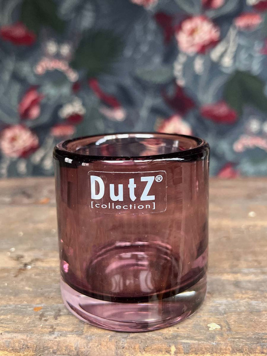 DutZ Collection Votive Glas Windlicht Vase Cylinder aubergine TR H7