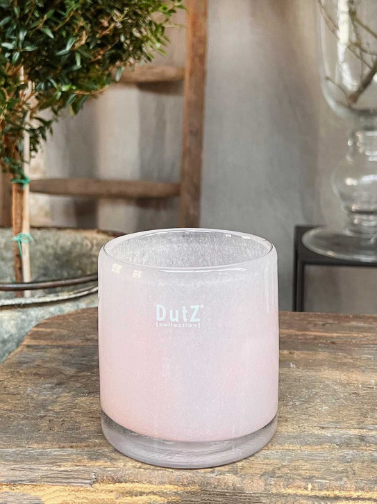DutZ Collection Glas Übertopf Windlicht Vase Cylinder altrosa H10