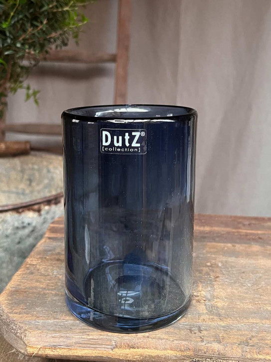 DutZ Collection Glas Vase Cylinder steelblue H15