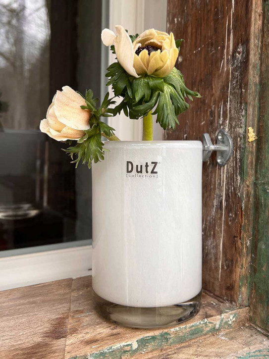 DutZ Collection Glas Vase Cylinder weiß H15