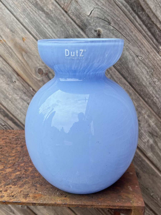 DutZ Collection Glas Vase Tsjutka H26 D19 babyblue