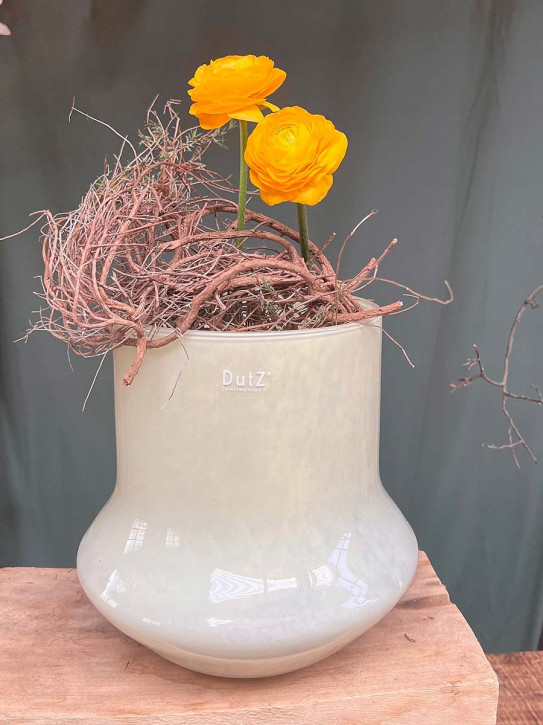 DutZ Collection Glas Pot Bara ivory H24 D24