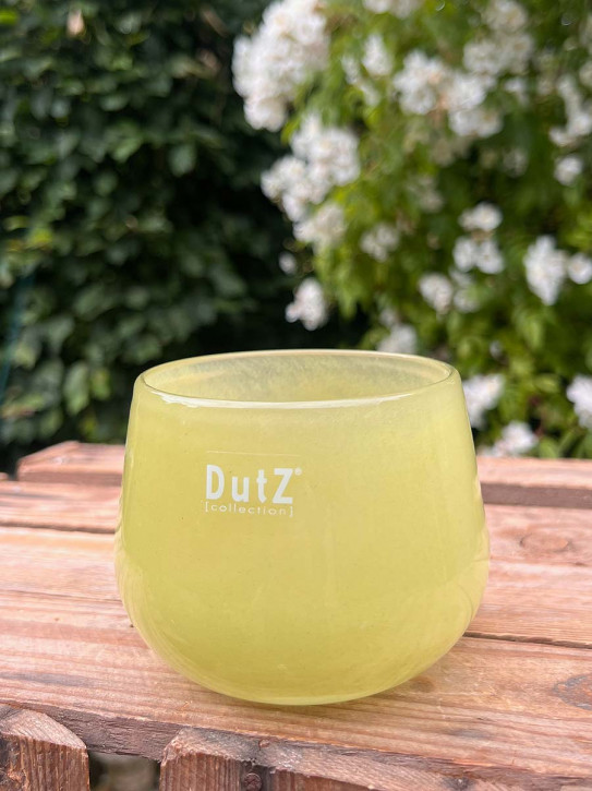 DutZ Collection Glas Pot Übertopf Vase Windlicht bauchig H11 D13 chartreuse gelb