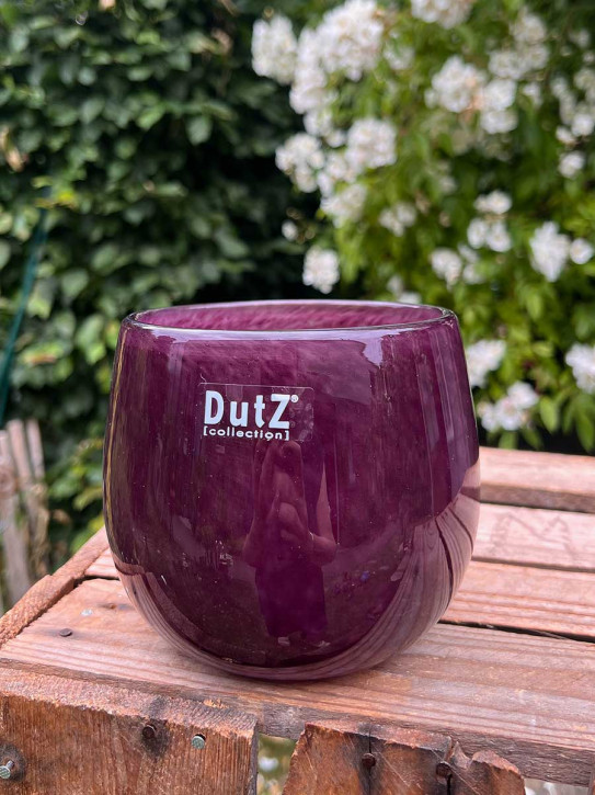 DutZ Collection Glas Pot Übertopf Vase Windlicht bauchig H11 D13 plum