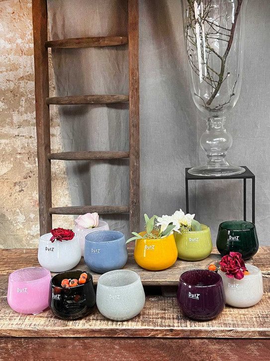 DutZ Collection Glas Übertopf Vase Windlicht bauchig H7 D10