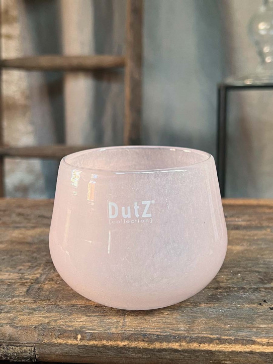 DutZ Collection Glas Übertopf Vase Windlicht bauchig H7 D10 altrosa
