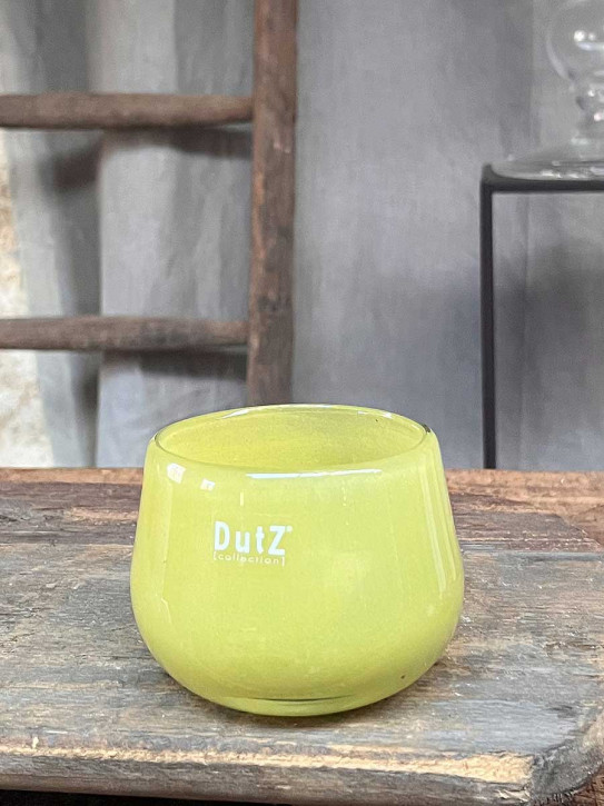 DutZ Collection Glas Übertopf Vase Windlicht bauchig H7 D10 chartreuse