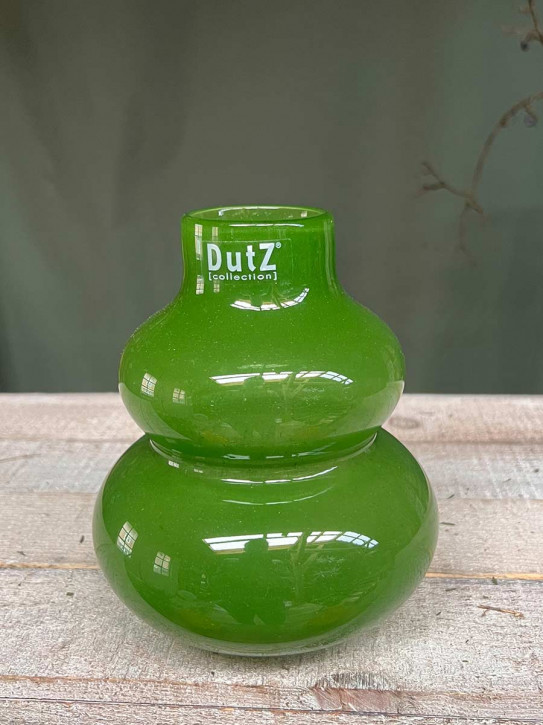 DutZ Collection Glas Vase Skrzyszow bauchig Ringe jungle grün H16