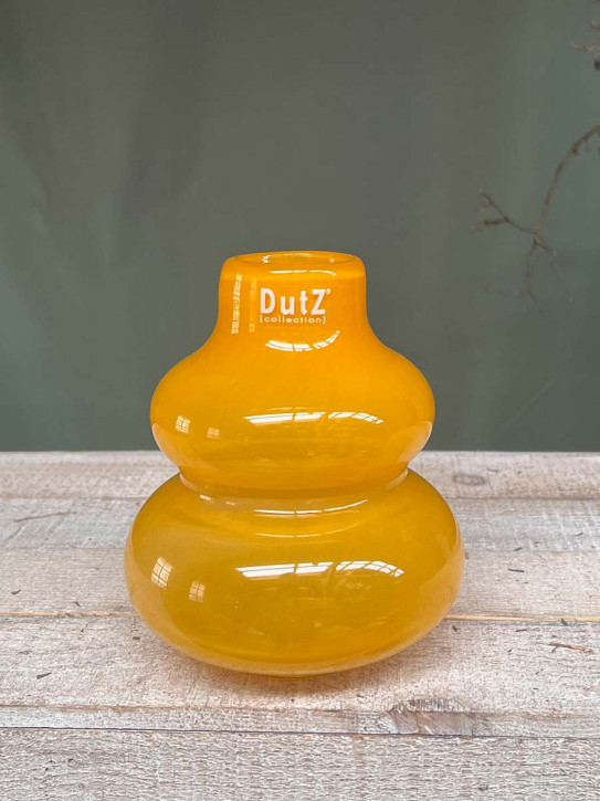 DutZ Collection Glas Vase Skrzyszow bauchig Ringe ocker H16
