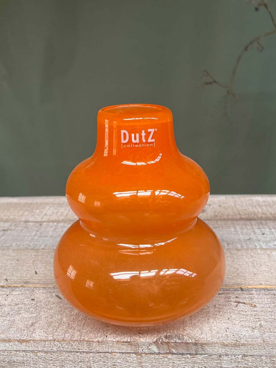 DutZ Collection Glas Vase Skrzyszow bauchig Ringe orange H16