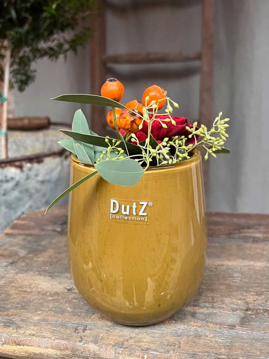 DutZ Collection Übertopf Vase Barrel olivgrün H13 D10
