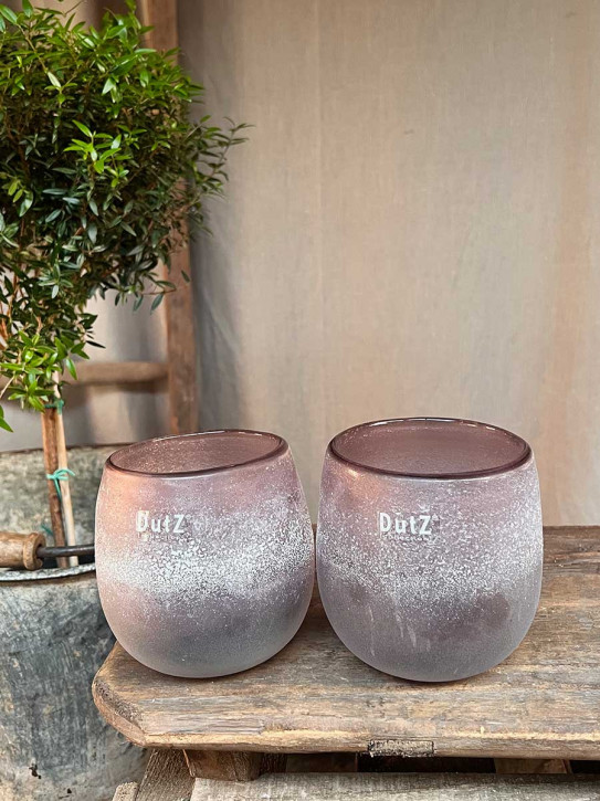 DutZ Collection Glas Übertopf Vase Hurricane Diva Antic aubergine H12 D12