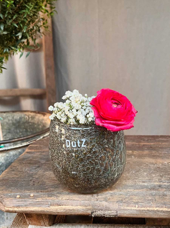 DutZ Collection Glas Übertopf Vase Hurricane Diva Bubble Amber H10