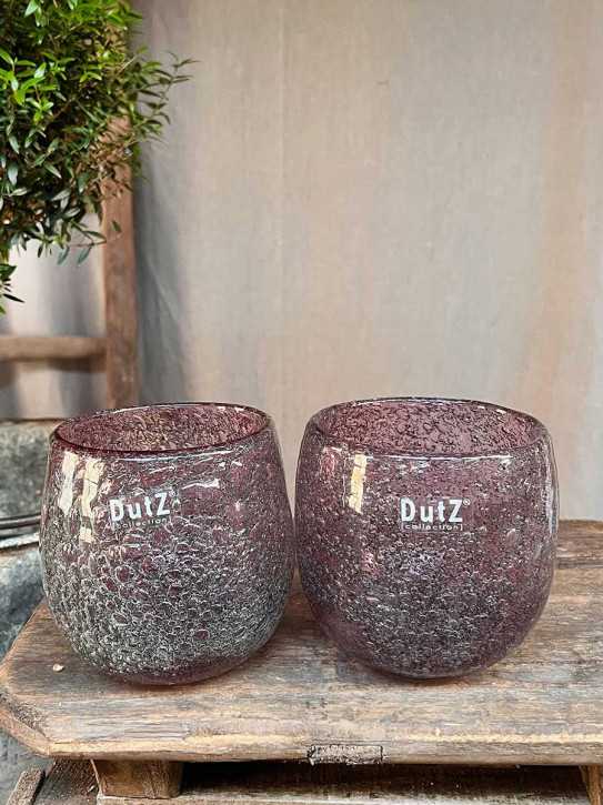 DutZ Collection Glas Übertopf Vase Hurricane Diva Bubble Fuchsia