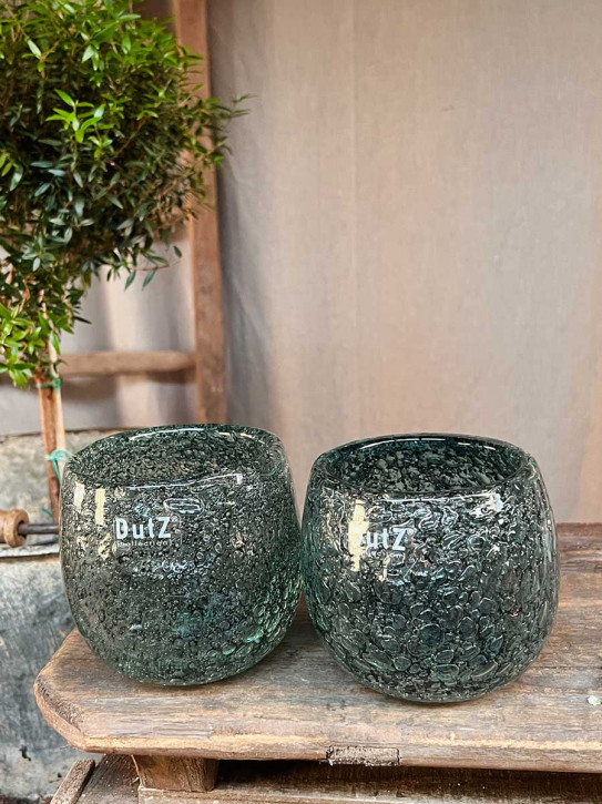 DutZ Collection Glas Übertopf Vase Hurricane Diva Bubble Pine H10