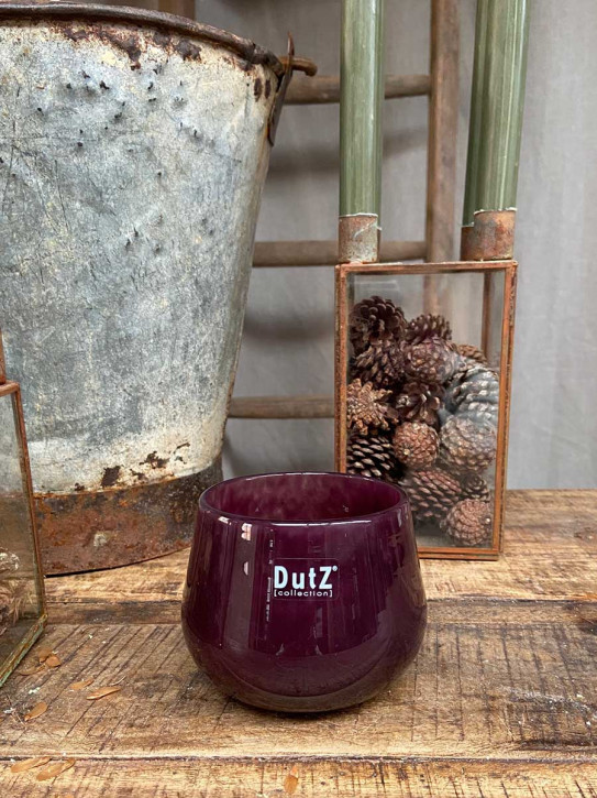 DutZ Collection Glas Übertopf Vase Windlicht bauchig H7 D10 plum