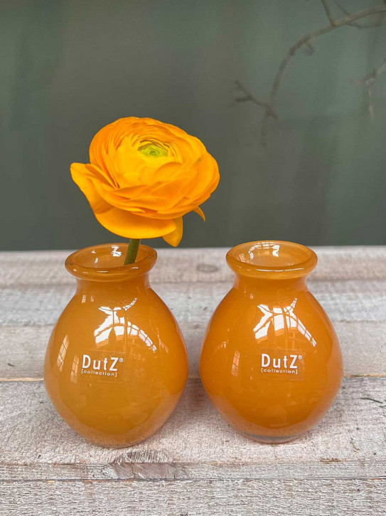 DutZ Collection bauchige Glas Vase Nadiel orange Mini H10 D8