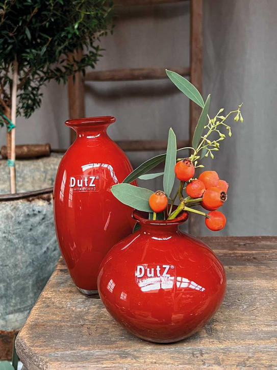 DutZ Collection bauchige Glas Vase Nadiel rotbraun H11 D11