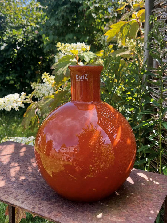 DutZ Collection bauchige Glas Vase Flora rostbraun H29 D23