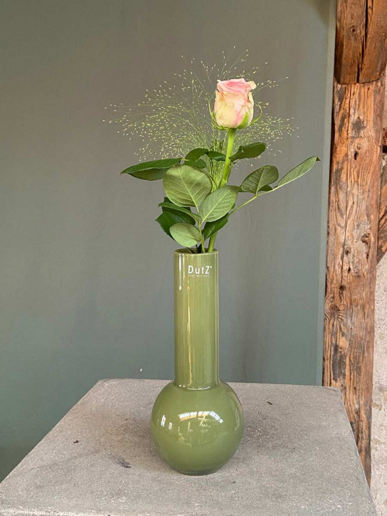 DutZ Collection Glas Vase Masa H25 D11 olivgrün