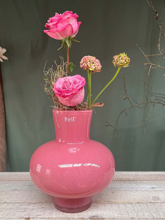 DutZ Collection bauchige Glas-Vase Modest rose H27