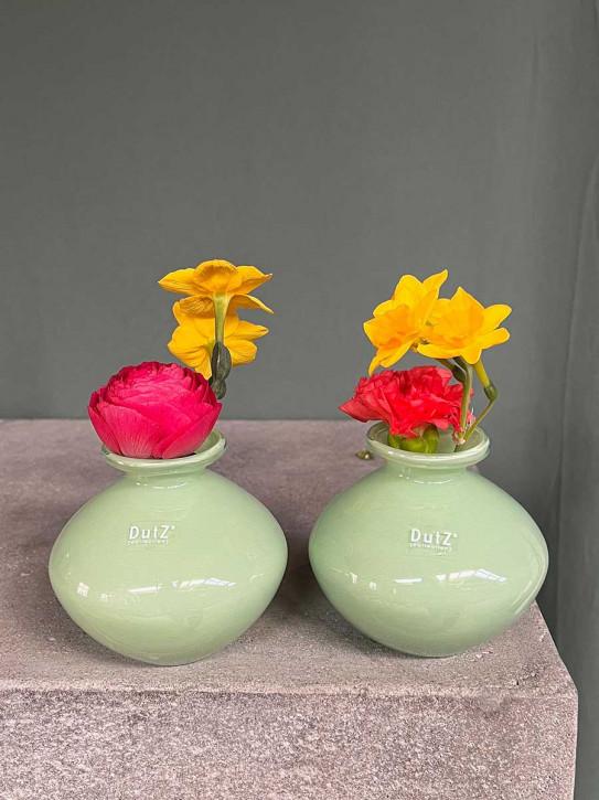 DutZ Collection bauchige Glas Vase Nadiel hellgrün H11 D11
