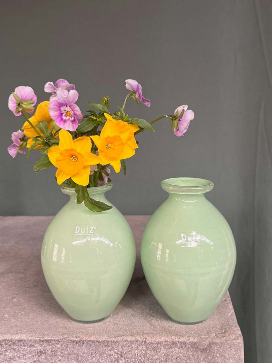DutZ Collection bauchige Glas Vase Nadiel hellgrün H14 D8